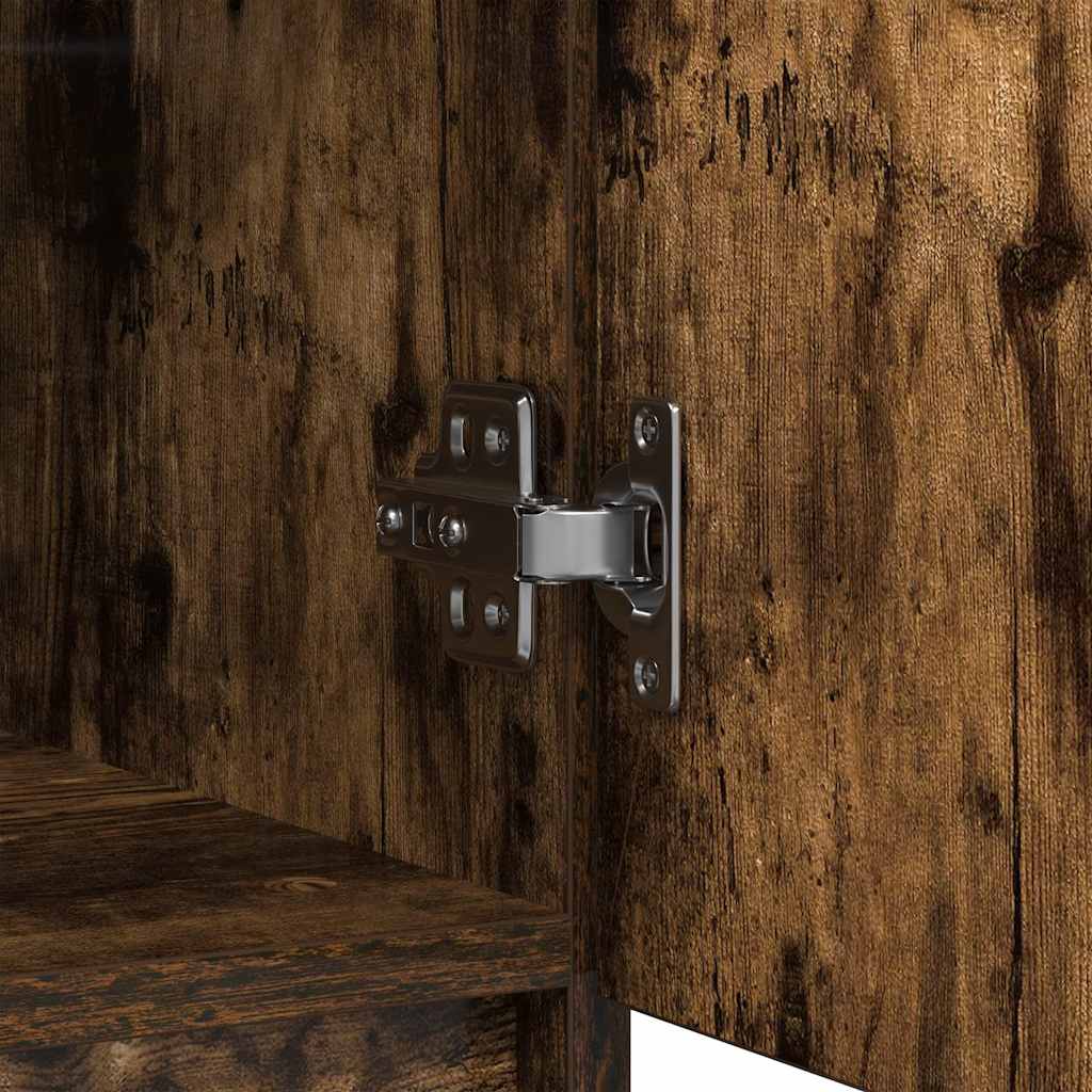 skænk med skuffer 71x35x84 cm konstrueret træ røget egetræ