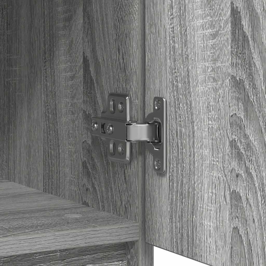 skænk med skuffer 71x35x84 cm konstrueret træ grå sonoma-eg