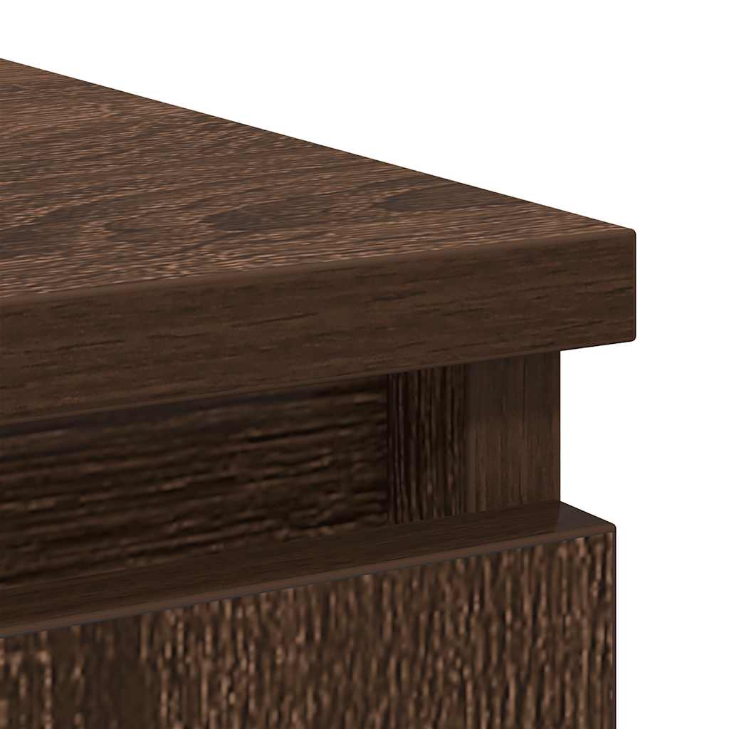 skænk med skuffer 71x35x84 cm konstrueret træ brun egetræ