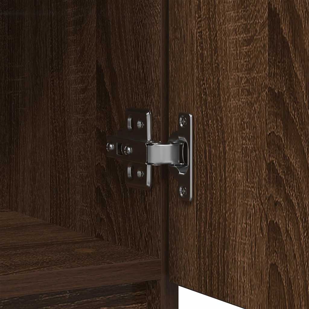 skænk med skuffer 71x35x84 cm konstrueret træ brun egetræ