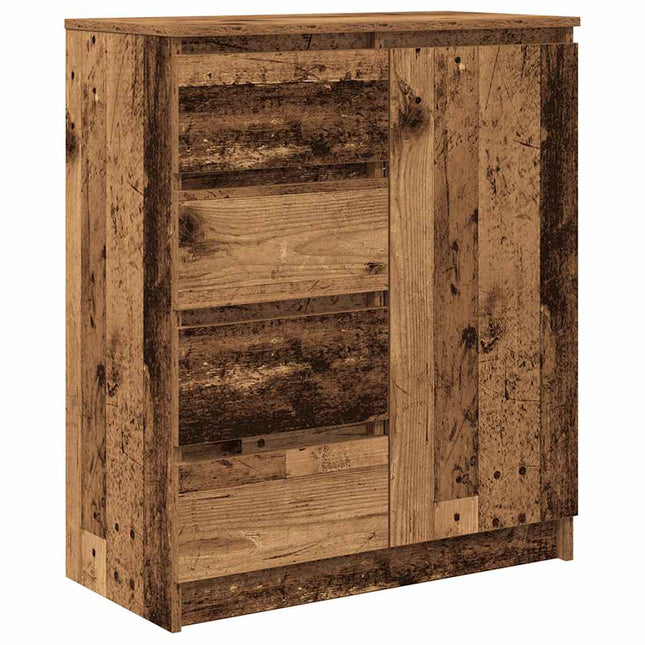 skænk med skuffer 71x35x84 cm konstrueret træ antikt træ