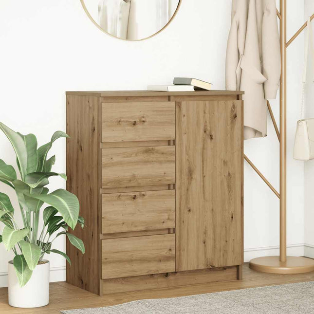 skænk med skuffer 71x35x84 cm konstrueret træ kunsteg