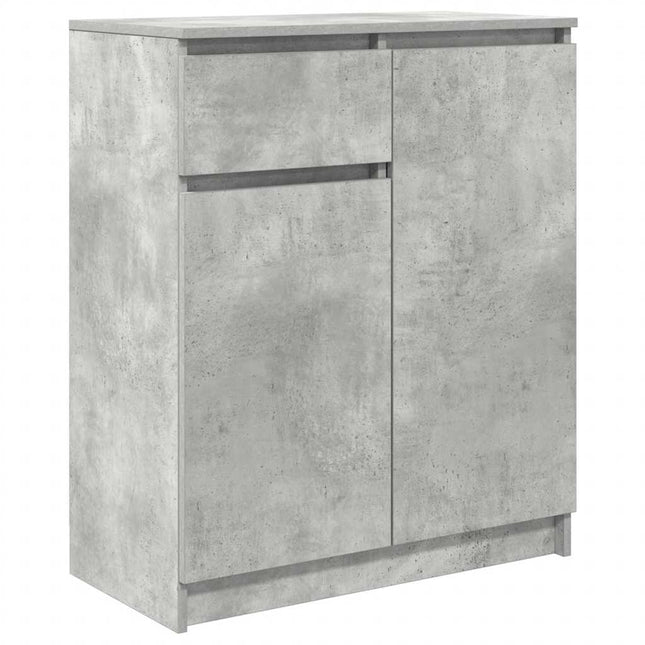 skænk med skuffe 71x35x84 cm konstrueret træ betongrå