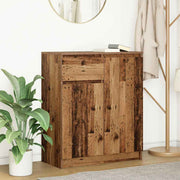 skænk med skuffe 71x35x84 cm konstrueret træ antikt træ