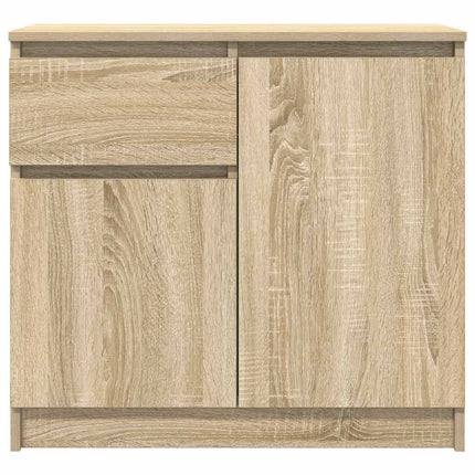 skænk med skuffe 71x35x65 cm konstrueret træ sonoma-eg