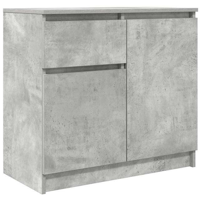 skænk med skuffe 71x35x65 cm konstrueret træ betongrå