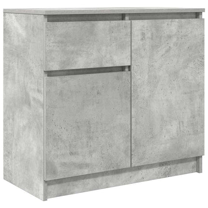 skænk med skuffe 71x35x65 cm konstrueret træ betongrå