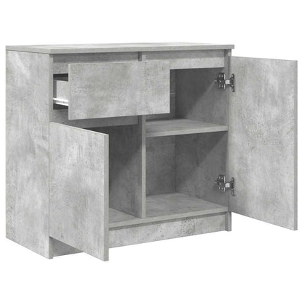 skænk med skuffe 71x35x65 cm konstrueret træ betongrå
