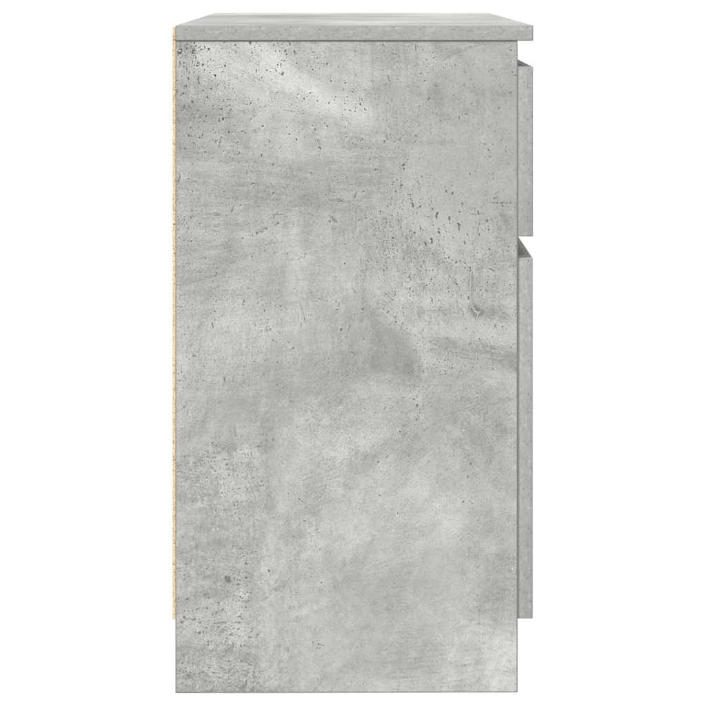 skænk med skuffe 71x35x65 cm konstrueret træ betongrå