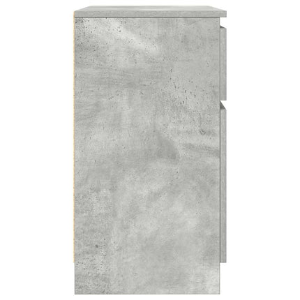 skænk med skuffe 71x35x65 cm konstrueret træ betongrå
