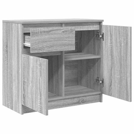 skænk med skuffe 71x35x65 cm konstrueret træ grå sonoma-eg