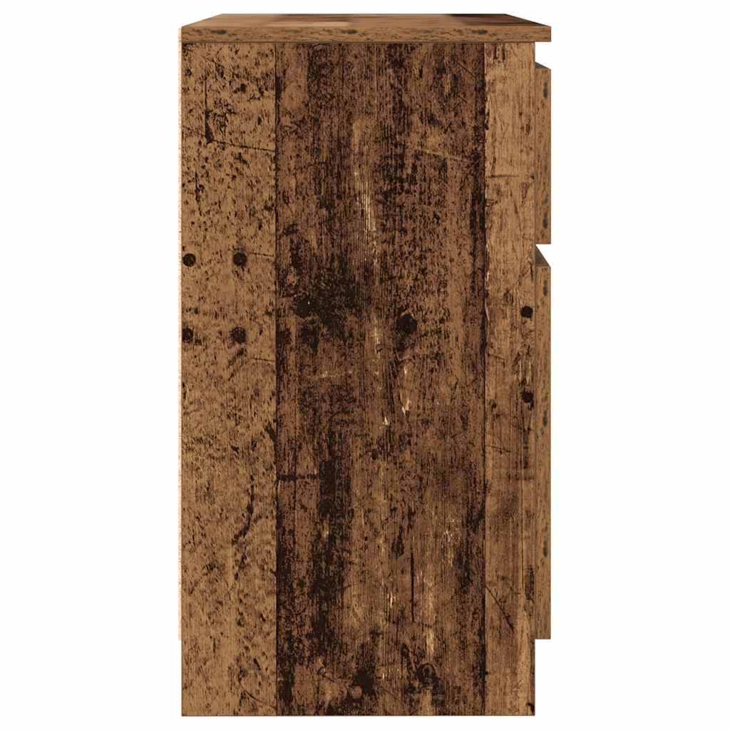 skænk med skuffe 71x35x65 cm konstrueret træ antikt træ