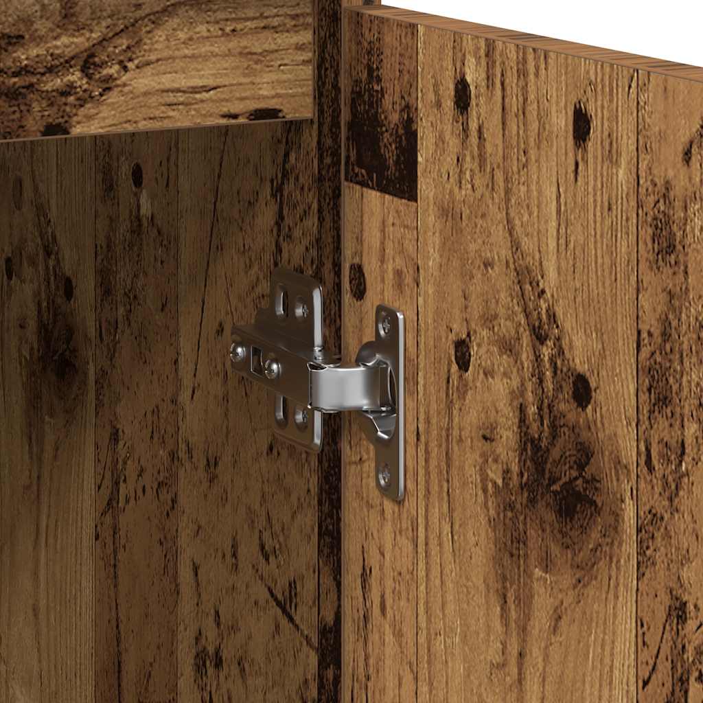 skænk med skuffe 71x35x65 cm konstrueret træ antikt træ