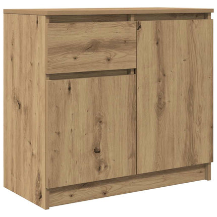 skænk med skuffe 71x35x65 cm konstrueret træ kunsteg