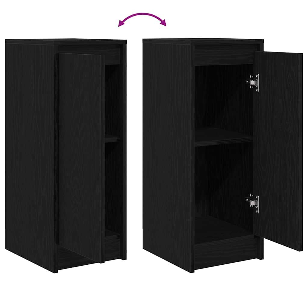 skænk 29,5x34x76 cm konstrueret træ sort egetræsfarve