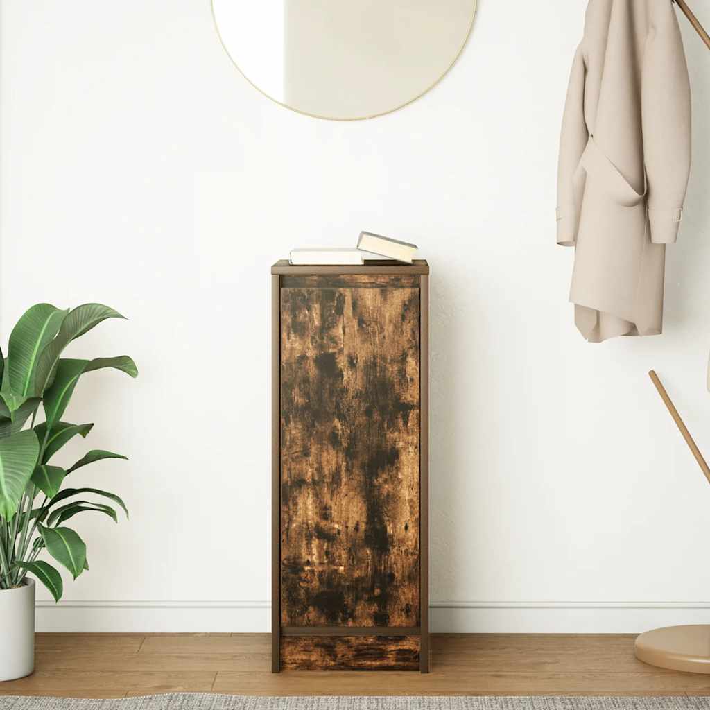 skænk 29,5x34x76 cm konstrueret træ røget egetræsfarve