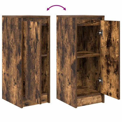skænk 29,5x34x76 cm konstrueret træ røget egetræsfarve