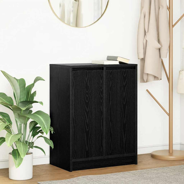 skænk 57x34x76 cm konstrueret træ sort egetræsfarve