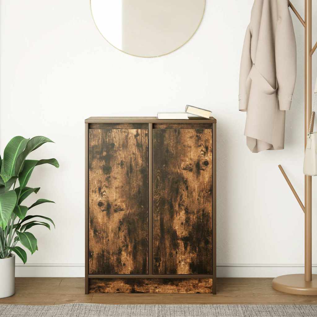 skænk 57x34x76 cm konstrueret træ røget egetræsfarve