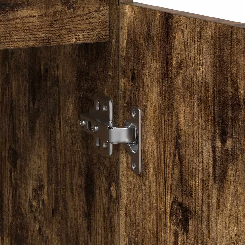 skænk 57x34x76 cm konstrueret træ røget egetræsfarve