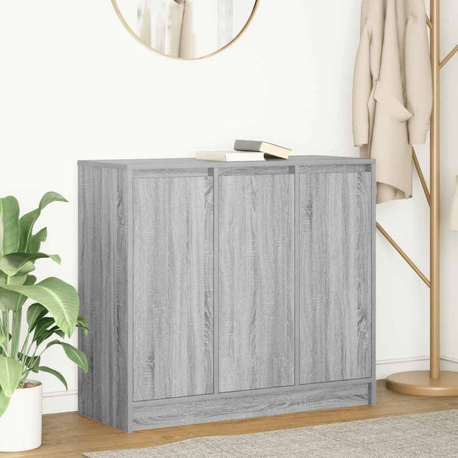 skænk 85x34x76 cm konstrueret træ grå sonoma-eg