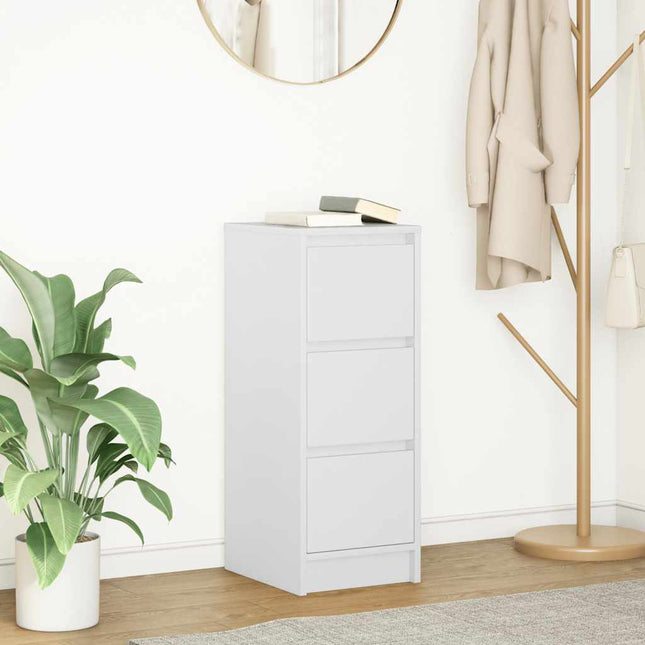 skænk 29,5x34x76 cm konstrueret træ hvid