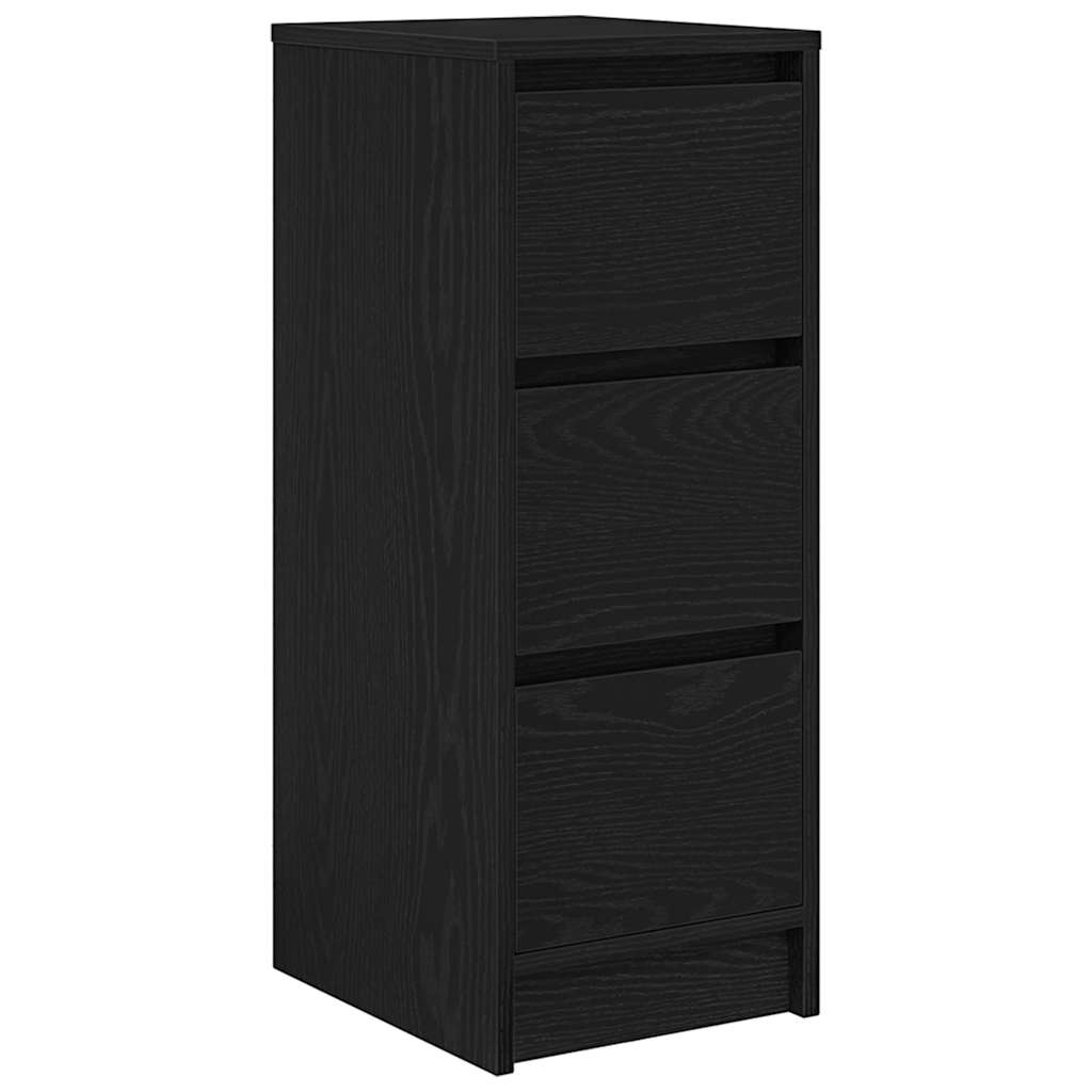 skænk 29,5x34x76 cm konstrueret træ sort egetræsfarve