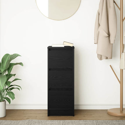 skænk 29,5x34x76 cm konstrueret træ sort egetræsfarve