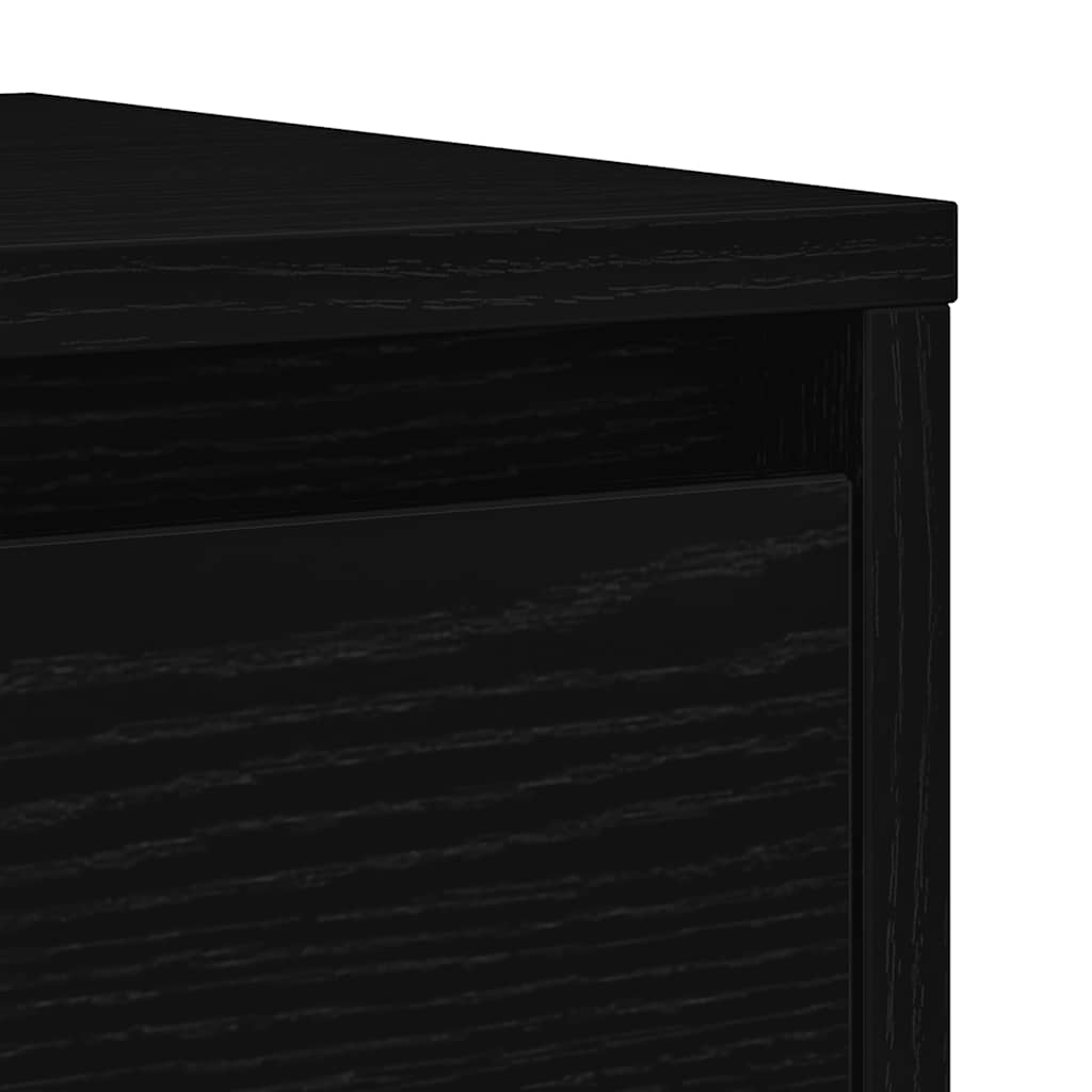 skænk 29,5x34x76 cm konstrueret træ sort egetræsfarve