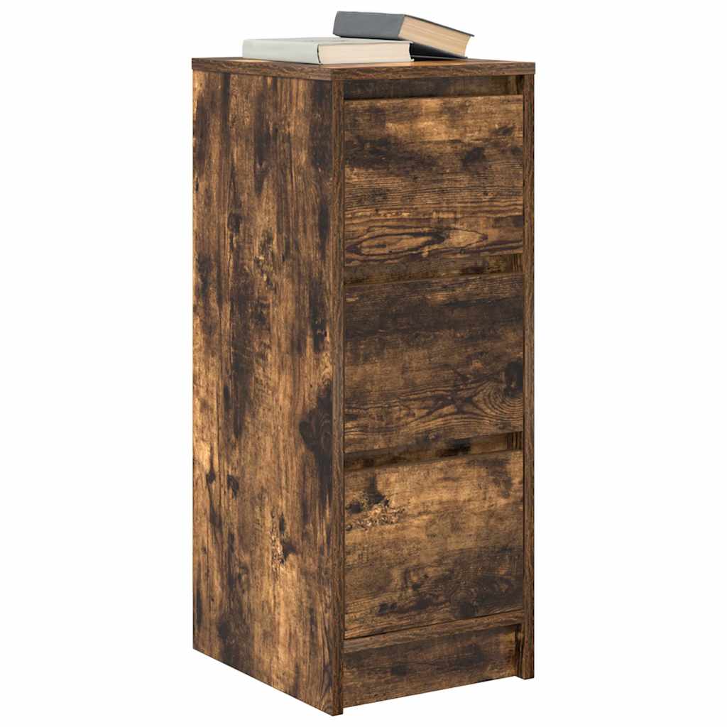 skænk 29,5x34x76 cm konstrueret træ røget egetræsfarve