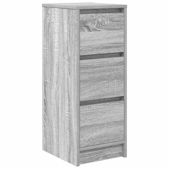 skænk 29,5x34x76 cm konstrueret træ grå sonoma-eg