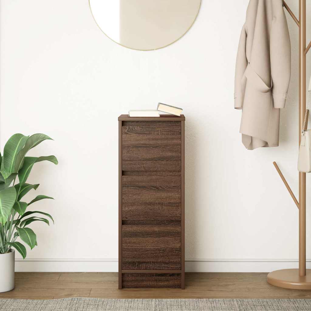 skænk 29,5x34x76 cm konstrueret træ brun egetræsfarve