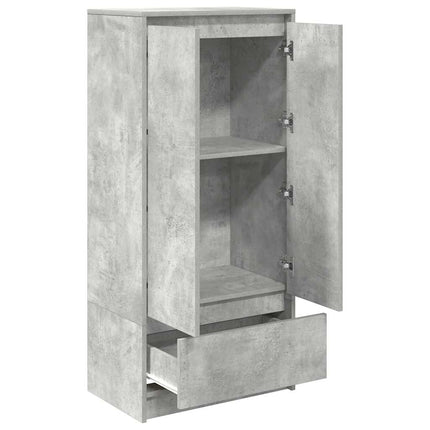 skab med skuffe 55,5x34x119,5 cm konstrueret træ betongrå