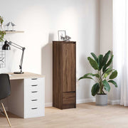 højskab 29,5x34x119,5 cm konstrueret træ brun egetræsfarve