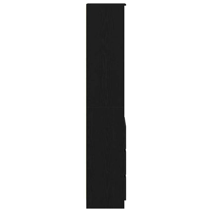 højskab 37,5x35x180 cm konstrueret træ sort egetræsfarve