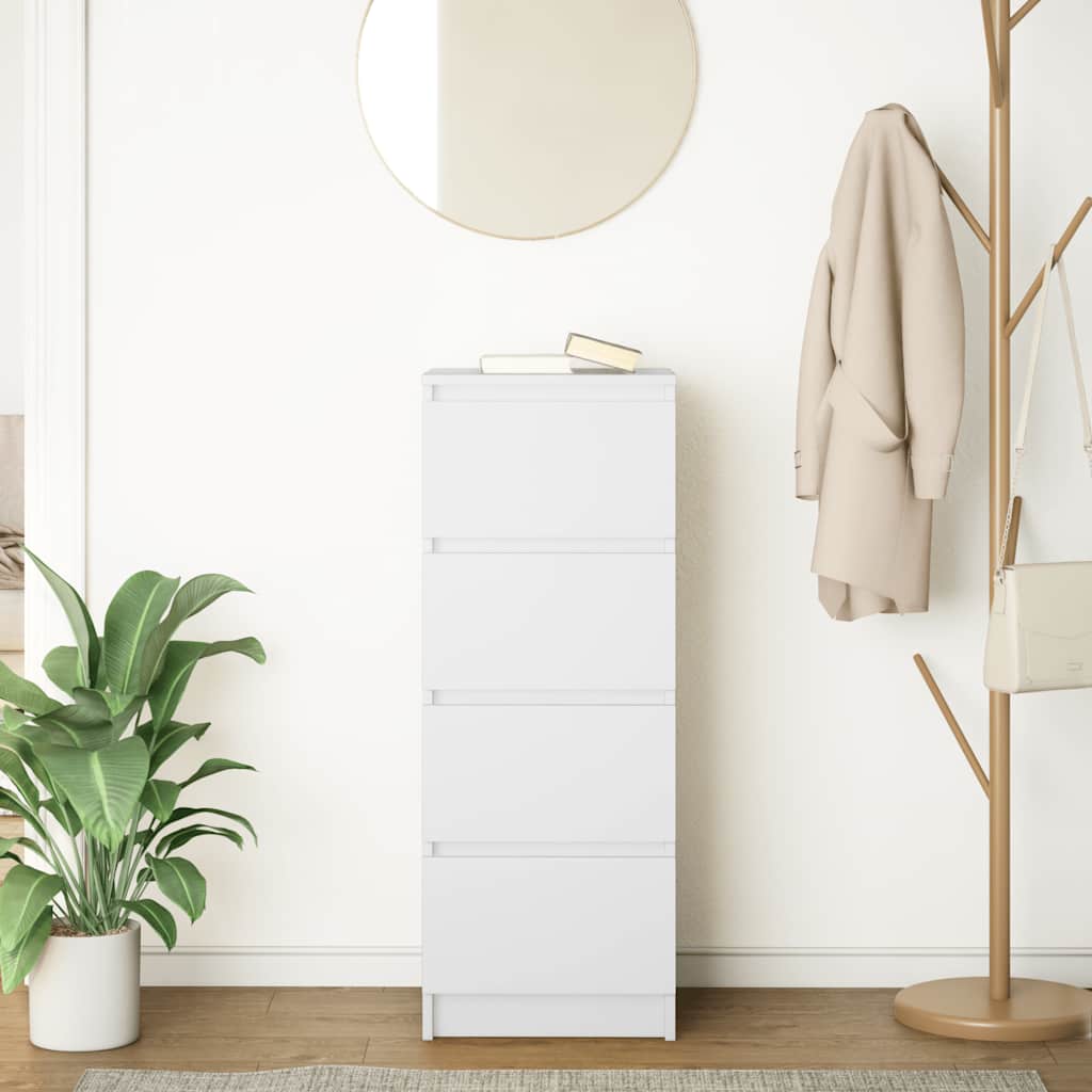 skænk 37,5x35x99 cm konstrueret træ hvid