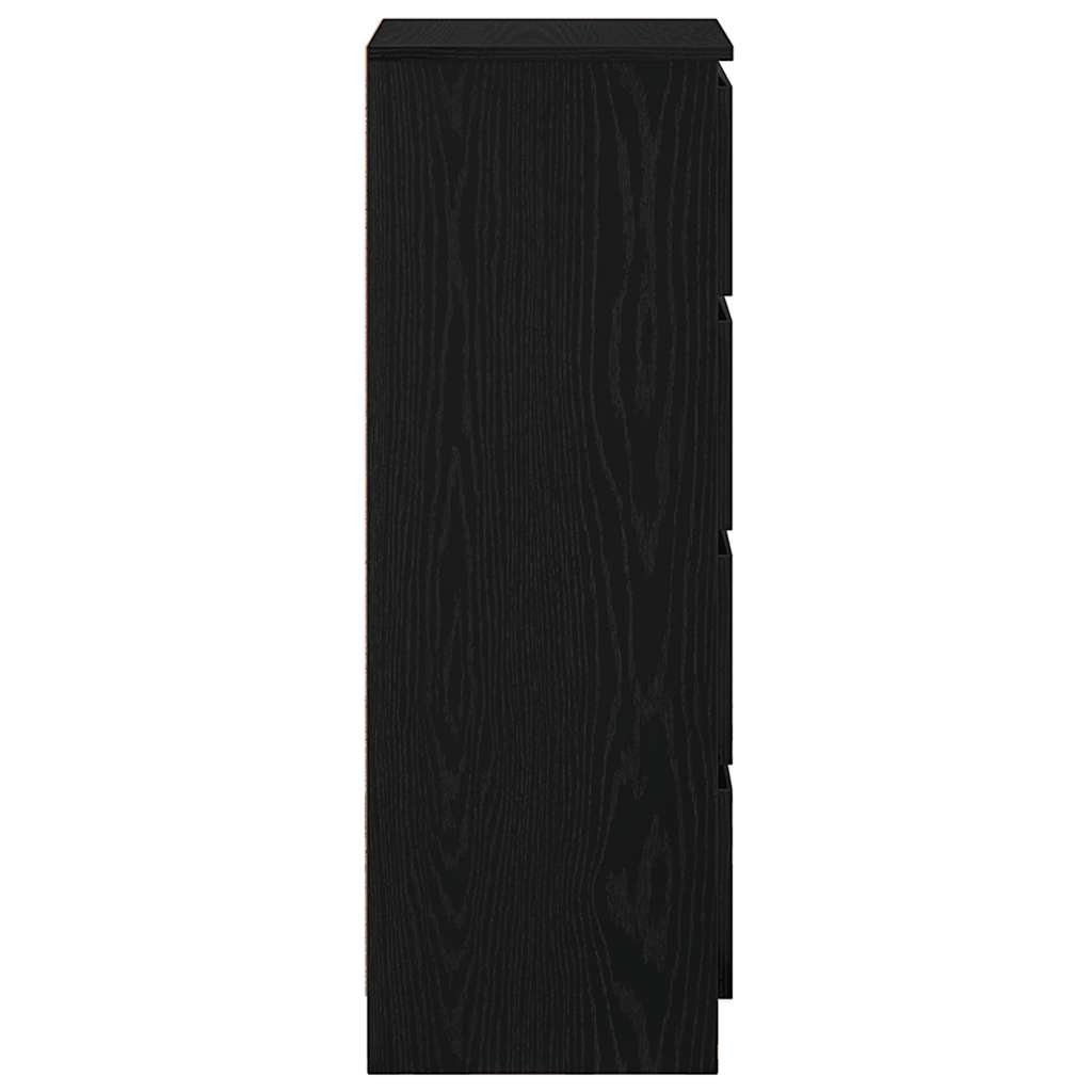 skænk 37,5x35x99 cm konstrueret træ sort egetræsfarve