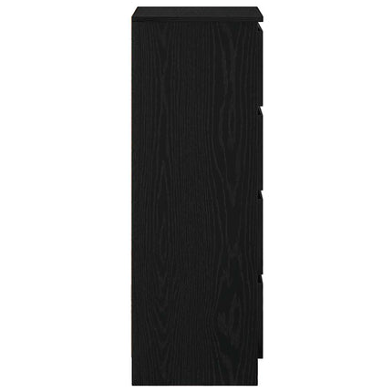skænk 37,5x35x99 cm konstrueret træ sort egetræsfarve