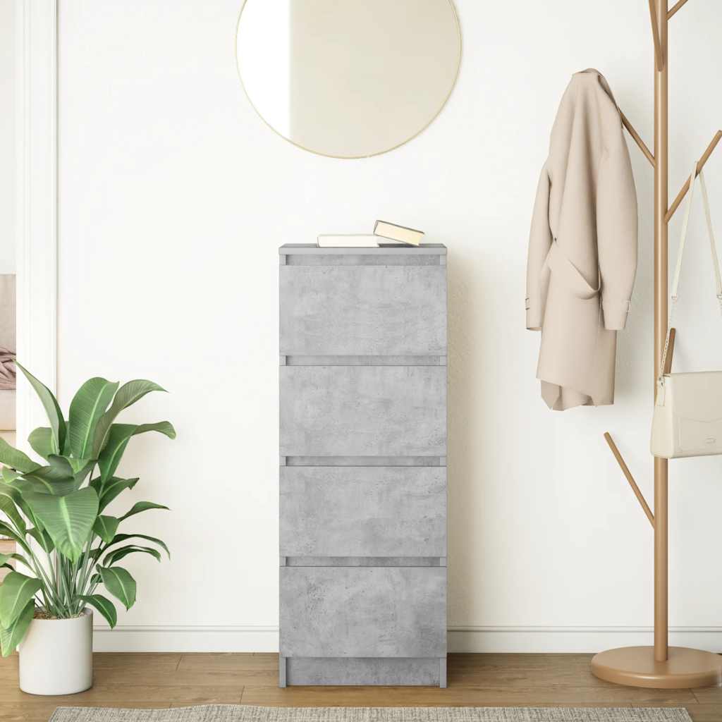 skænk 37,5x35x99 cm konstrueret træ betongrå