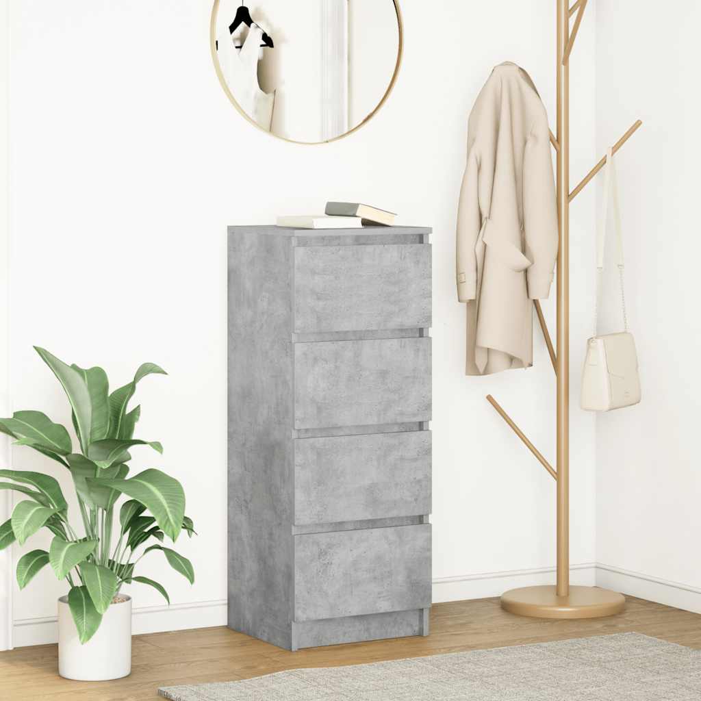 skænk 37,5x35x99 cm konstrueret træ betongrå