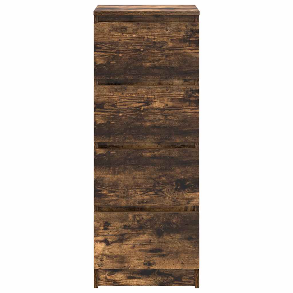 skænk 37,5x35x99 cm konstrueret træ røget egetræsfarve