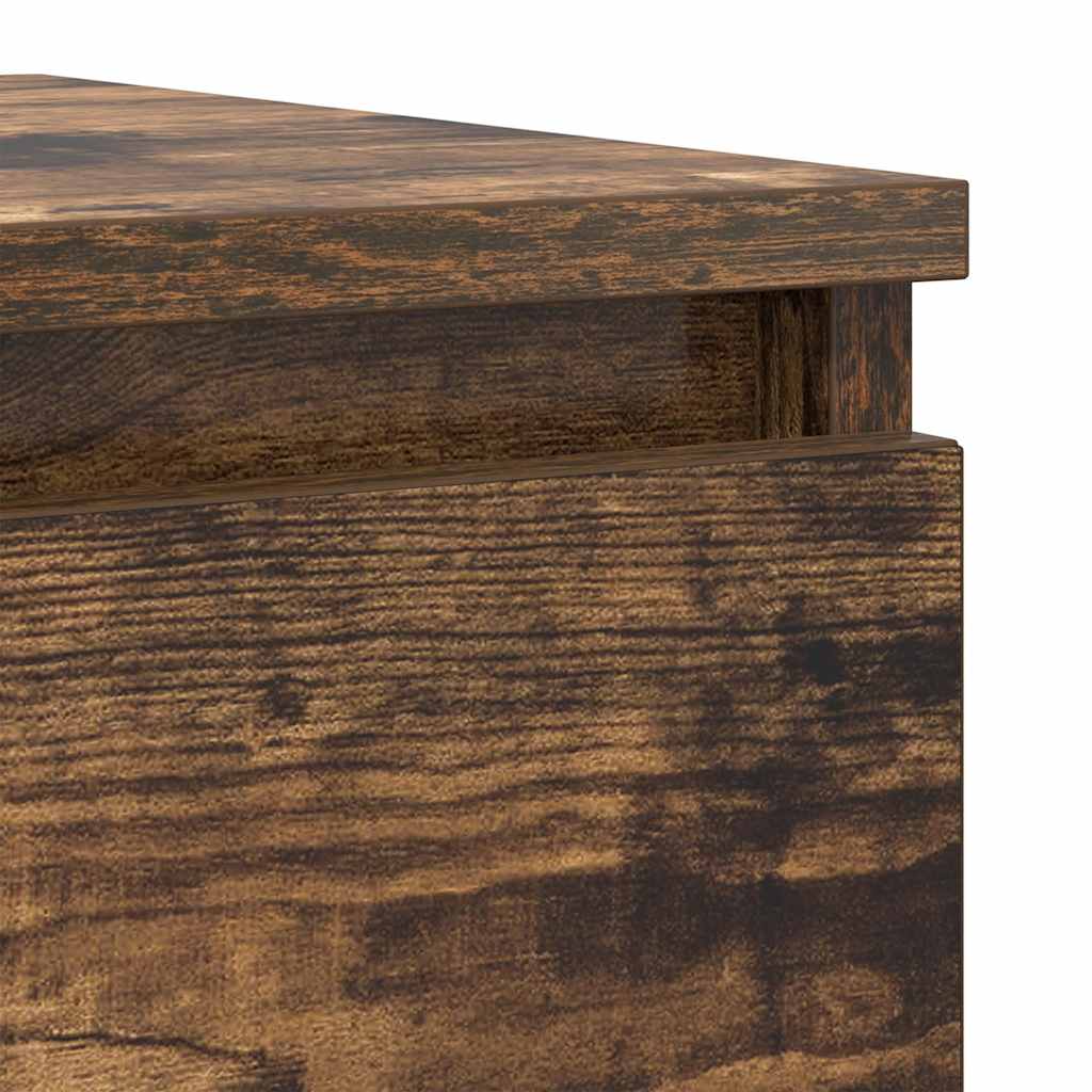 skænk 37,5x35x99 cm konstrueret træ røget egetræsfarve