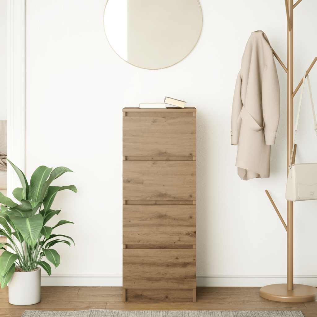 skænk 37,5x35x99 cm konstrueret træ egetræsfarve