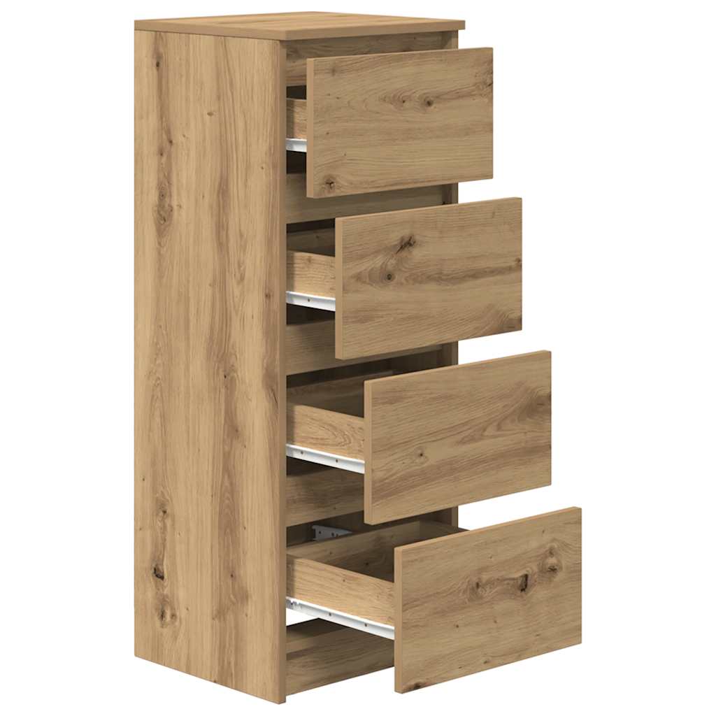 skænk 37,5x35x99 cm konstrueret træ egetræsfarve