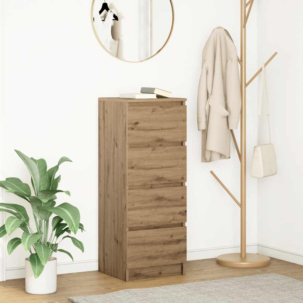 skænk 37,5x35x99 cm konstrueret træ egetræsfarve