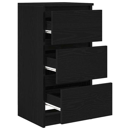 skænk 37,5x35x76 cm konstrueret træ sort egetræsfarve