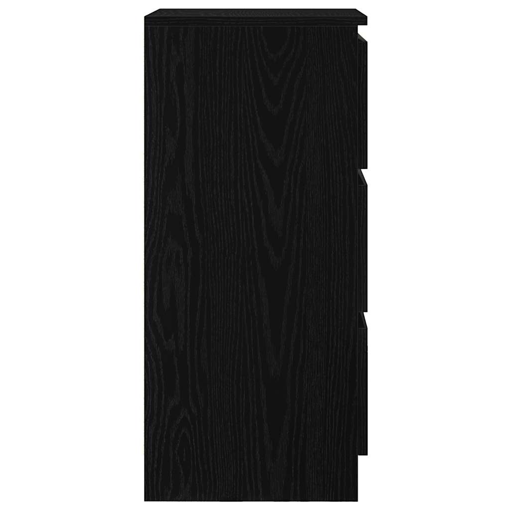 skænk 37,5x35x76 cm konstrueret træ sort egetræsfarve