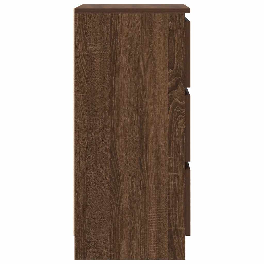 skænk 37,5x35x76 cm konstrueret træ brun egetræsfarve