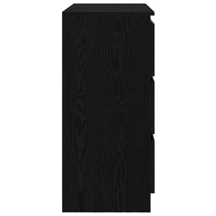 skænk 80x35x76 cm konstrueret træ sort egetræsfarve