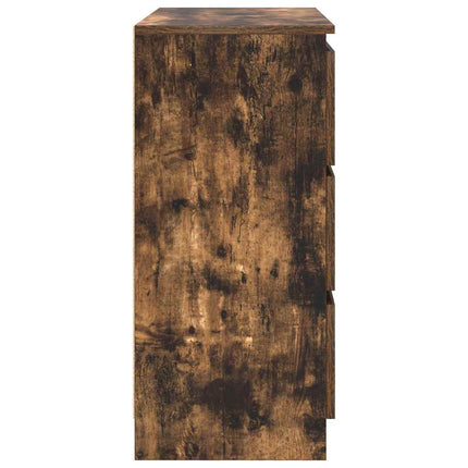 skænk 80x35x76 cm konstrueret træ røget egetræsfarve